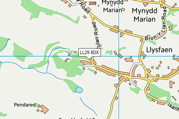 LL29 8DX map - OS VectorMap District (Ordnance Survey)