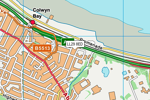 LL29 8ED map - OS VectorMap District (Ordnance Survey)