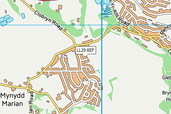 LL29 8EF map - OS VectorMap District (Ordnance Survey)