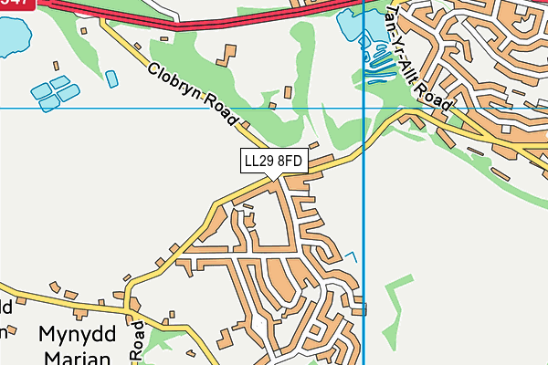 LL29 8FD map - OS VectorMap District (Ordnance Survey)