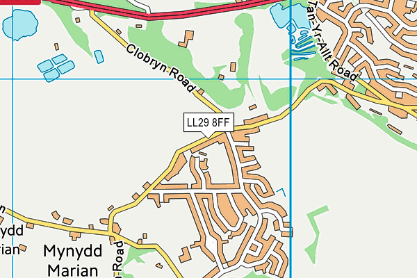 LL29 8FF map - OS VectorMap District (Ordnance Survey)