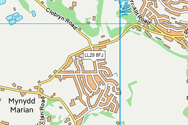 LL29 8FJ map - OS VectorMap District (Ordnance Survey)