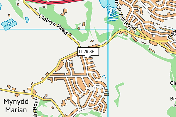 LL29 8FL map - OS VectorMap District (Ordnance Survey)
