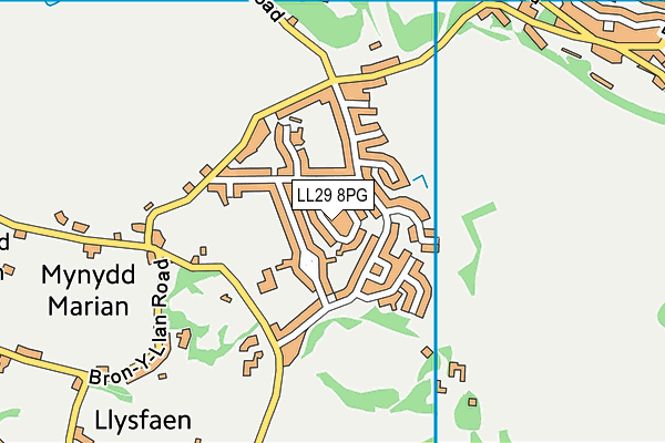 LL29 8PG map - OS VectorMap District (Ordnance Survey)