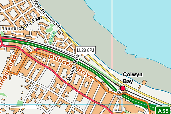 LL29 8PJ map - OS VectorMap District (Ordnance Survey)