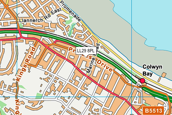 LL29 8PL map - OS VectorMap District (Ordnance Survey)