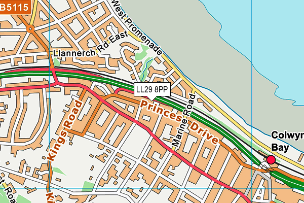 LL29 8PP map - OS VectorMap District (Ordnance Survey)