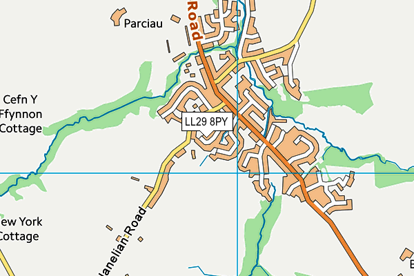 LL29 8PY map - OS VectorMap District (Ordnance Survey)