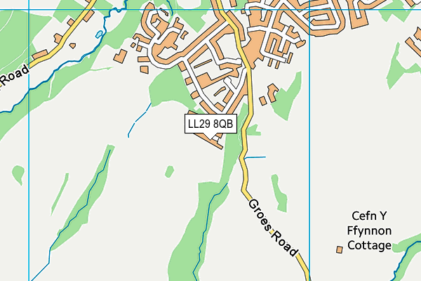 LL29 8QB map - OS VectorMap District (Ordnance Survey)