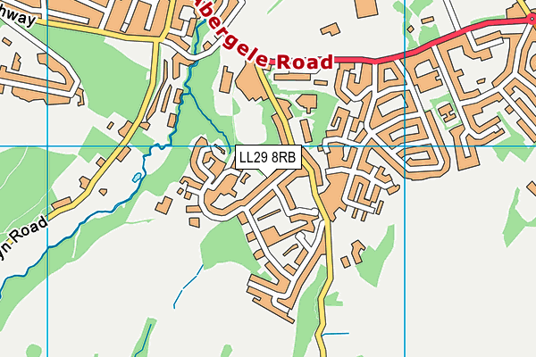 LL29 8RB map - OS VectorMap District (Ordnance Survey)