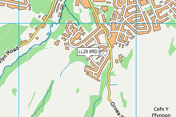 LL29 8RD map - OS VectorMap District (Ordnance Survey)