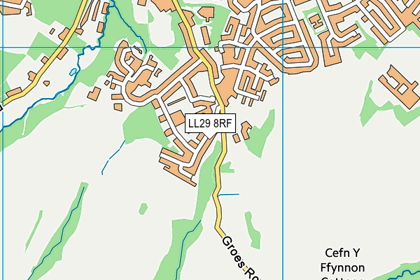 LL29 8RF map - OS VectorMap District (Ordnance Survey)