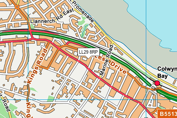 LL29 8RP map - OS VectorMap District (Ordnance Survey)