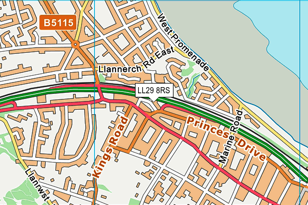 LL29 8RS map - OS VectorMap District (Ordnance Survey)