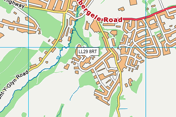 LL29 8RT map - OS VectorMap District (Ordnance Survey)