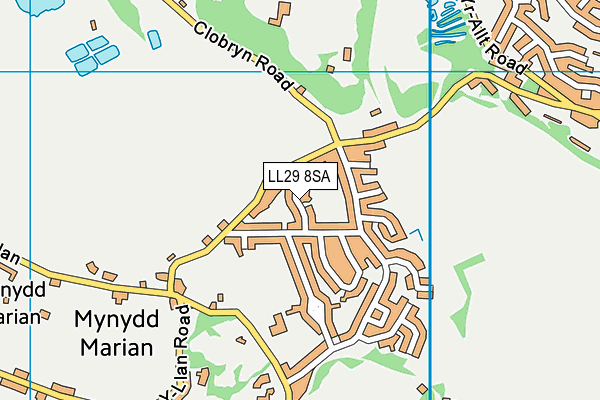 LL29 8SA map - OS VectorMap District (Ordnance Survey)