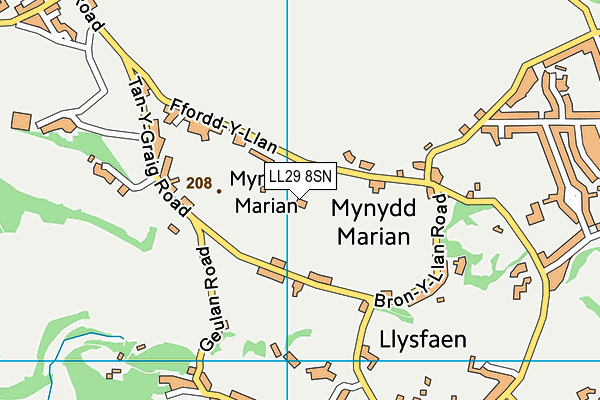 LL29 8SN map - OS VectorMap District (Ordnance Survey)
