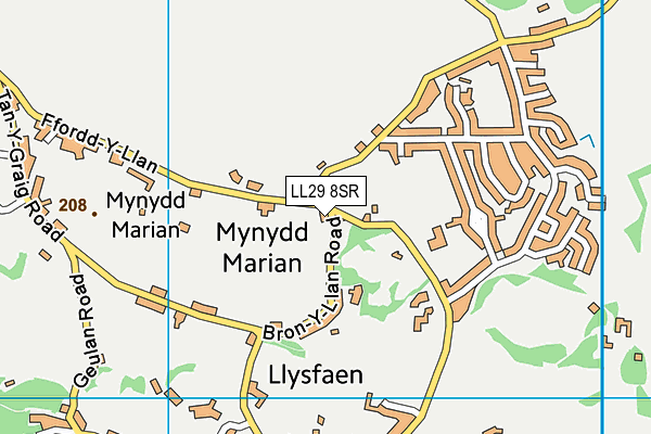 LL29 8SR map - OS VectorMap District (Ordnance Survey)