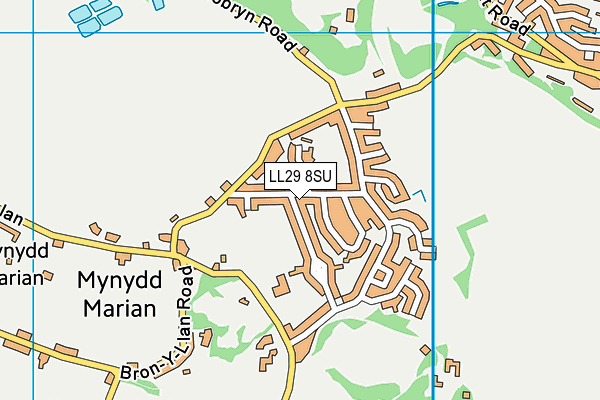 LL29 8SU map - OS VectorMap District (Ordnance Survey)