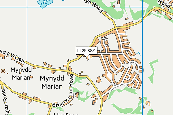 LL29 8SY map - OS VectorMap District (Ordnance Survey)