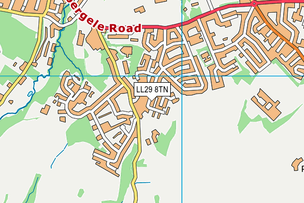 LL29 8TN map - OS VectorMap District (Ordnance Survey)