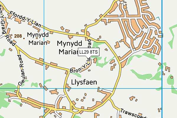 LL29 8TS map - OS VectorMap District (Ordnance Survey)