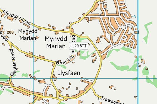 LL29 8TT map - OS VectorMap District (Ordnance Survey)