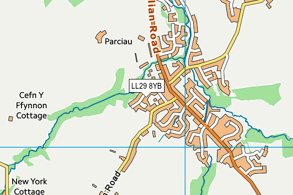LL29 8YB map - OS VectorMap District (Ordnance Survey)