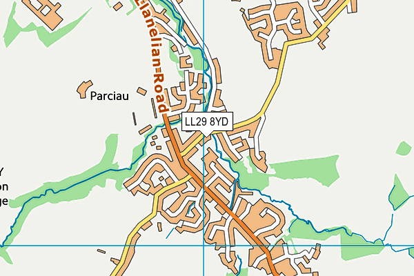 LL29 8YD map - OS VectorMap District (Ordnance Survey)