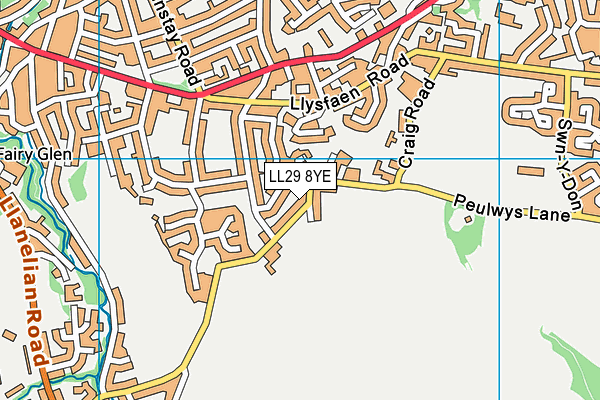 LL29 8YE map - OS VectorMap District (Ordnance Survey)