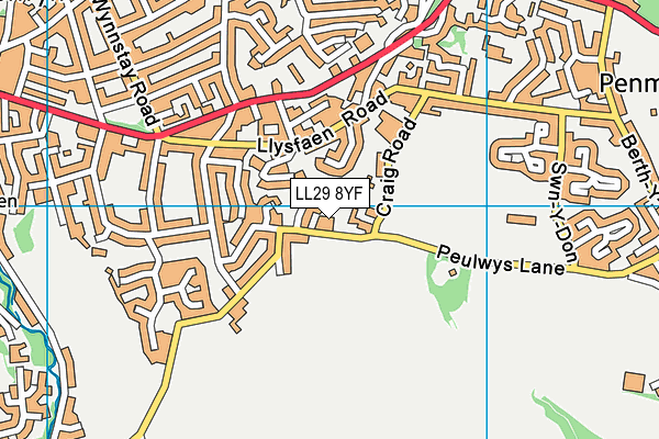 LL29 8YF map - OS VectorMap District (Ordnance Survey)