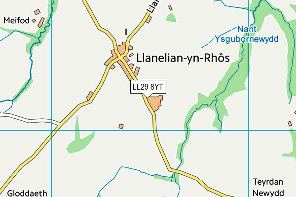 LL29 8YT map - OS VectorMap District (Ordnance Survey)