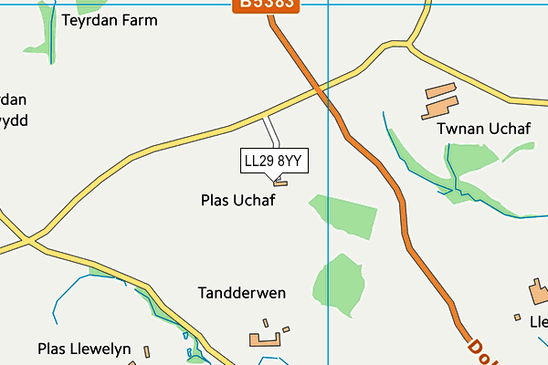Ysgol Y Plas map (LL29 8YY) - OS VectorMap District (Ordnance Survey)