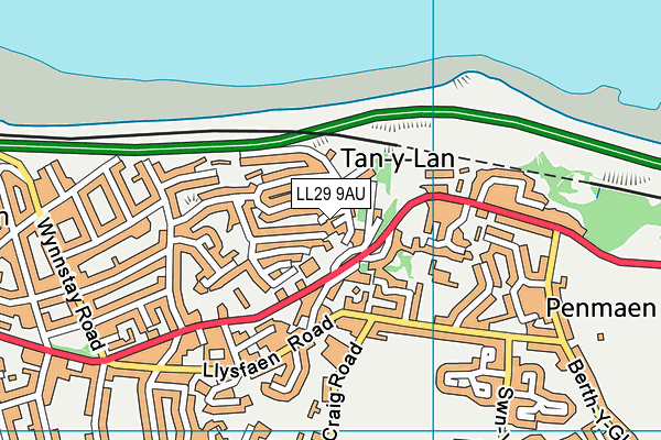 Ysgol T. Gwynn Jones map (LL29 9AU) - OS VectorMap District (Ordnance Survey)