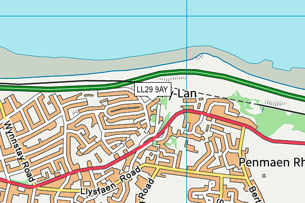 LL29 9AY map - OS VectorMap District (Ordnance Survey)