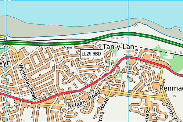 LL29 9BD map - OS VectorMap District (Ordnance Survey)