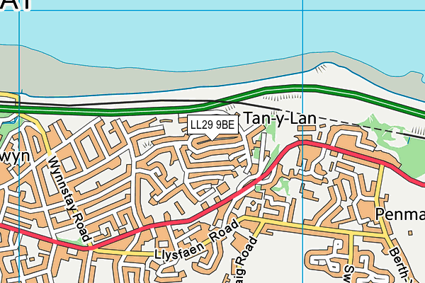 LL29 9BE map - OS VectorMap District (Ordnance Survey)