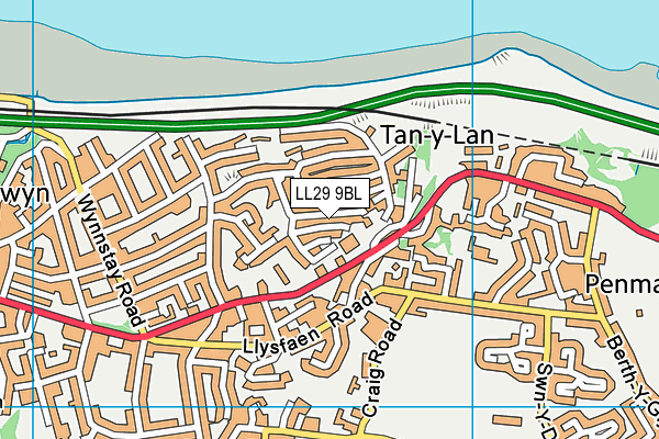 LL29 9BL map - OS VectorMap District (Ordnance Survey)