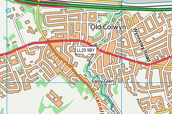 LL29 9BY map - OS VectorMap District (Ordnance Survey)