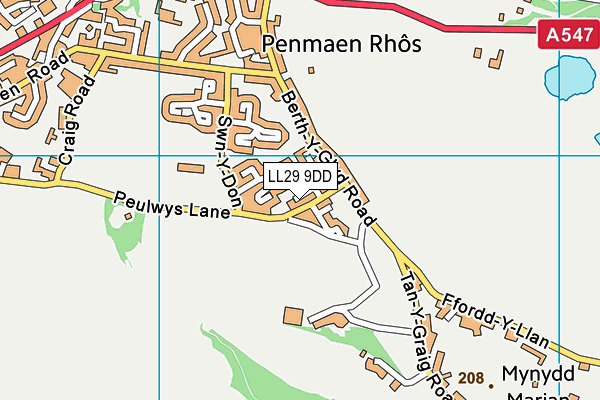 LL29 9DD map - OS VectorMap District (Ordnance Survey)