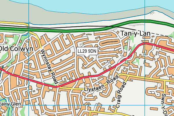 LL29 9DN map - OS VectorMap District (Ordnance Survey)