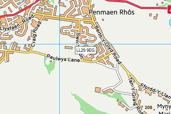 LL29 9EG map - OS VectorMap District (Ordnance Survey)