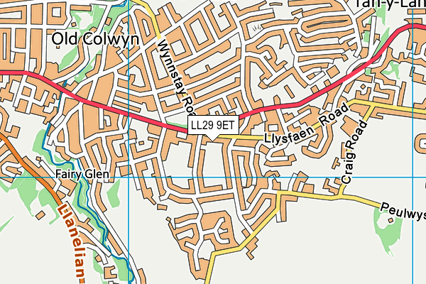 LL29 9ET map - OS VectorMap District (Ordnance Survey)
