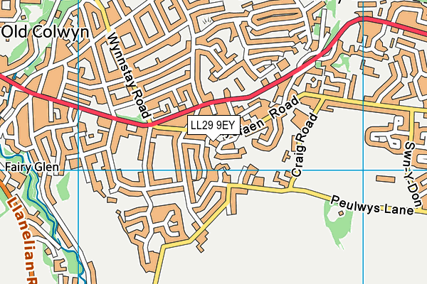 LL29 9EY map - OS VectorMap District (Ordnance Survey)