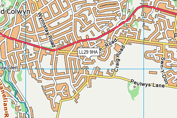 LL29 9HA map - OS VectorMap District (Ordnance Survey)