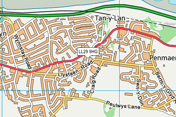 LL29 9HG map - OS VectorMap District (Ordnance Survey)