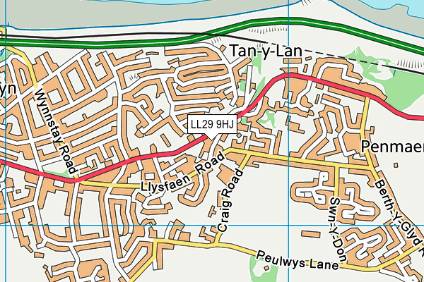 LL29 9HJ map - OS VectorMap District (Ordnance Survey)
