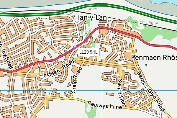 LL29 9HL map - OS VectorMap District (Ordnance Survey)