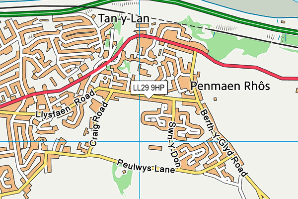 LL29 9HP map - OS VectorMap District (Ordnance Survey)