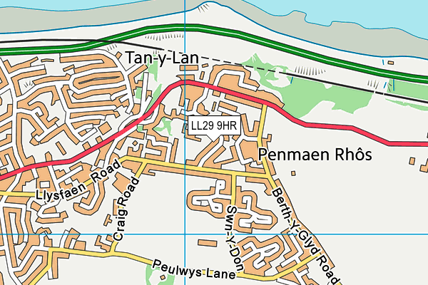 LL29 9HR map - OS VectorMap District (Ordnance Survey)